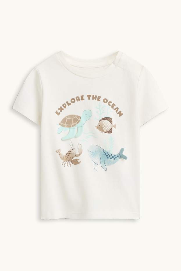 Bébés garçons - Animaux de la mer - tenue pour bébé - 3 pièces - blanc / bleu clair