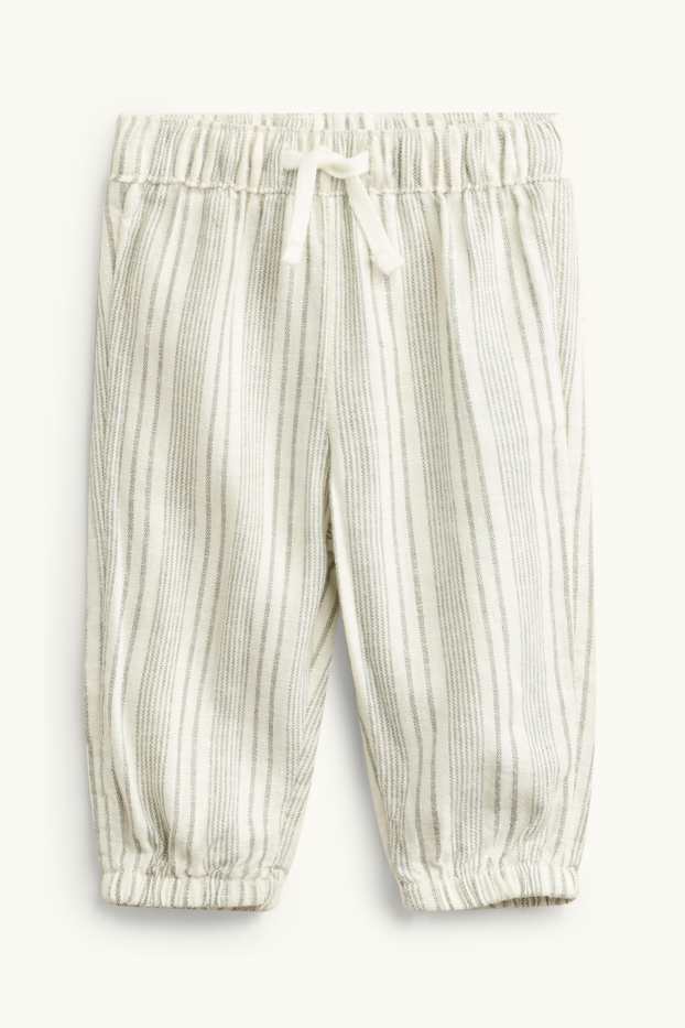 Baby Buben - Erstlingsoutfit mit Leinen-Anteil - 2 teilig - grün