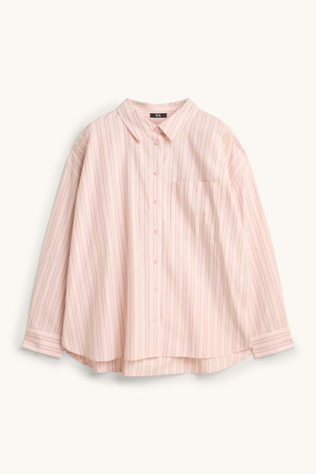 Femmes - Chemise-blouse - à rayures - rose