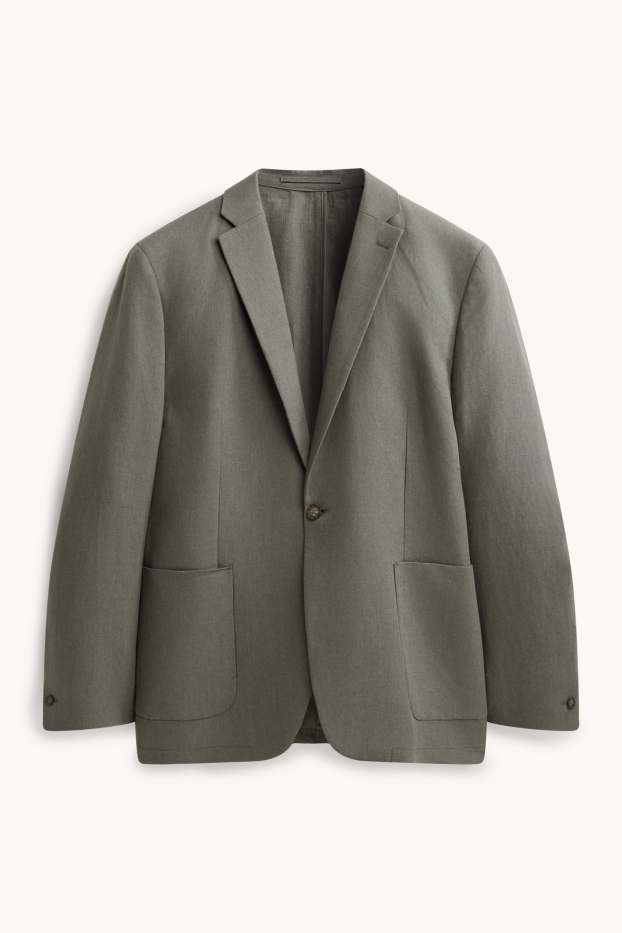 Bărbați - Sacou modular - regular fit - amestec de in - gri