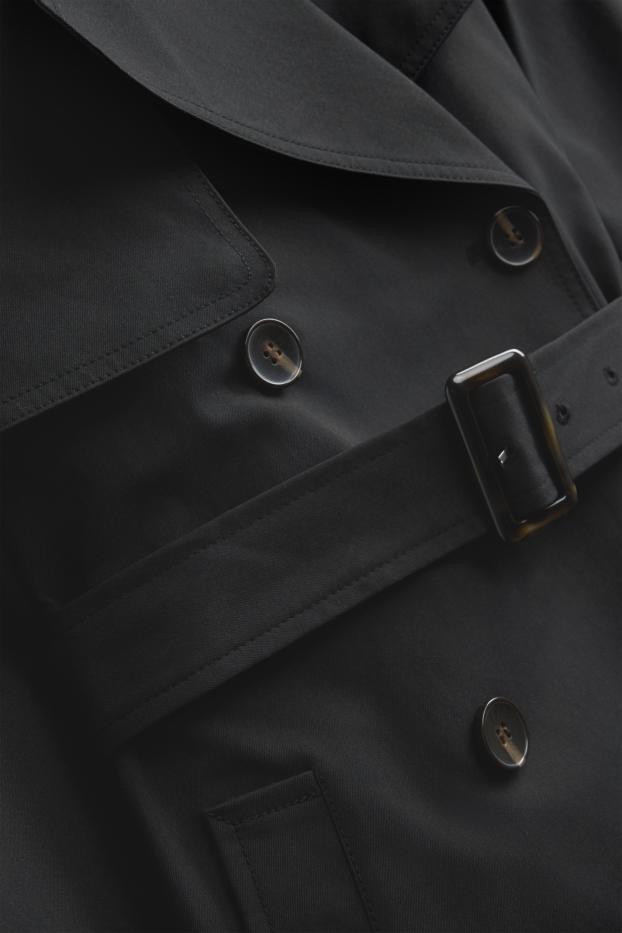 Femmes - Trenchcoat - finition déperlante - noir