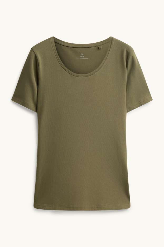 Damen - T-Shirt - Slim Fit - grün