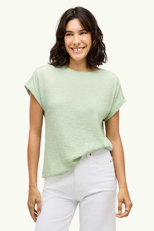Donna - T-shirt - regular fit - verde chiaro