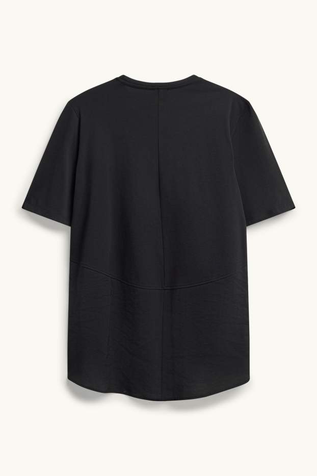 Damen - T-Shirt - Relaxed Fit - schwarz