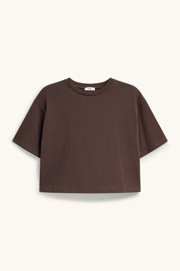 Damen - T-Shirt - Relaxed Fit - braun