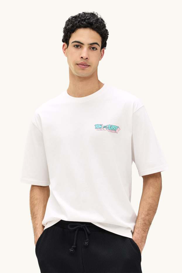 Hombre - Camiseta - relaxed fit - Tom y Jerry - blanco