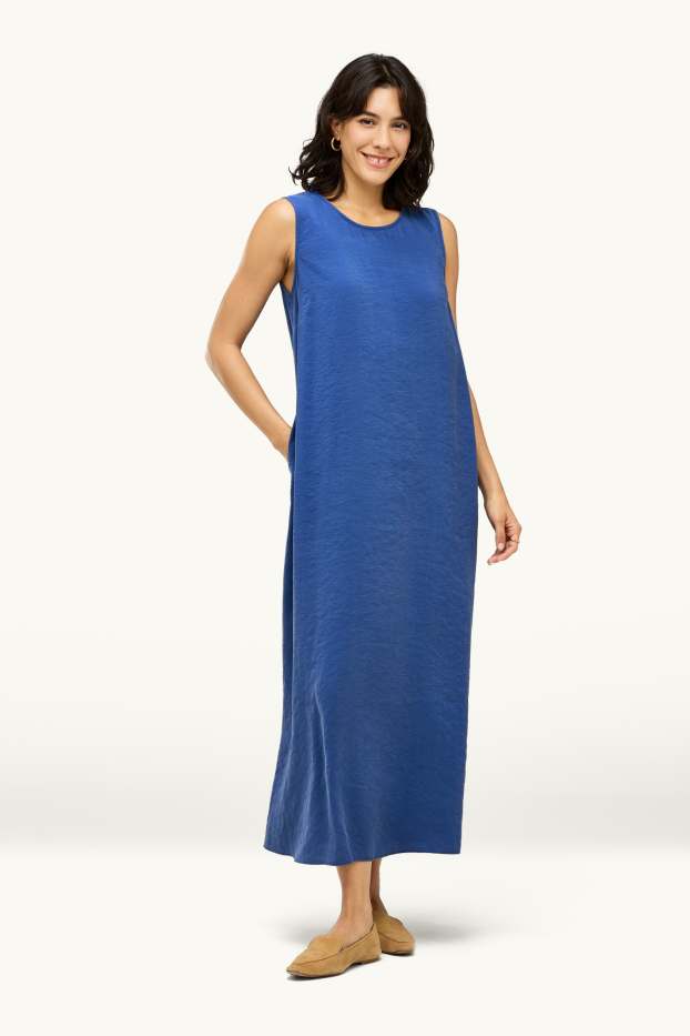 Dames - A-lijn-jurk - met structuur - blauw