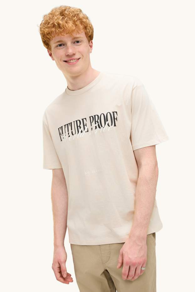 Herren - T-Shirt - Relaxed Fit - beige