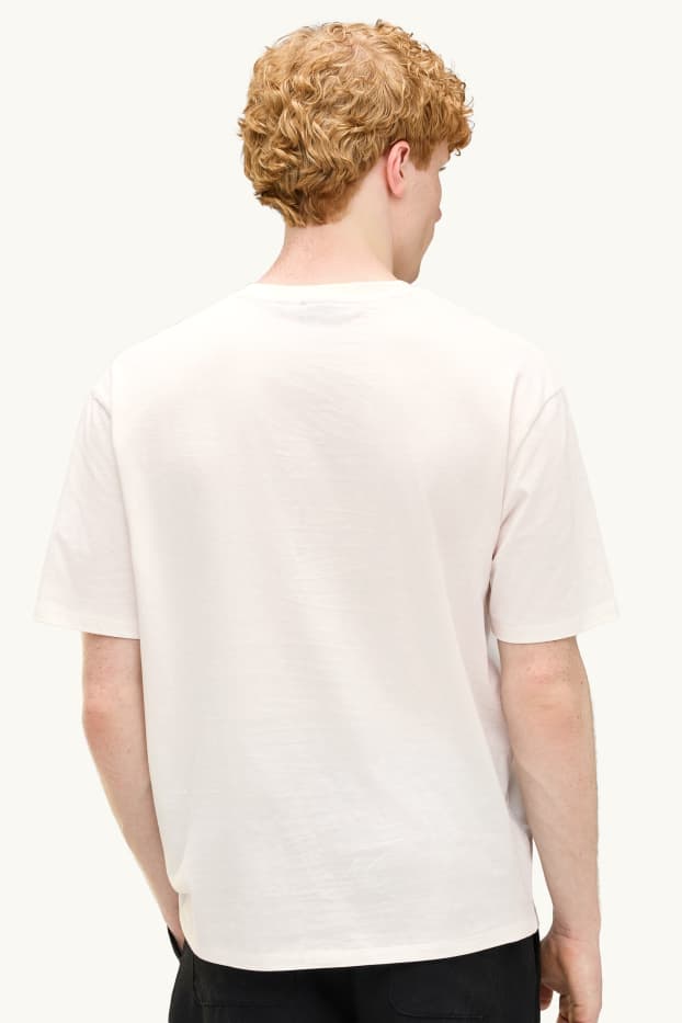 Heren - T-shirt - relaxed fit - wit