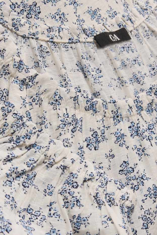 Dames - Blouse - gebloemd - beige
