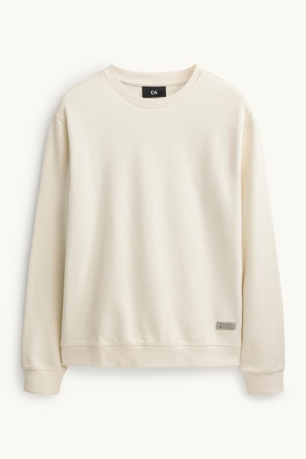 Herren - Sweatshirt - strukturiert - cremefarben