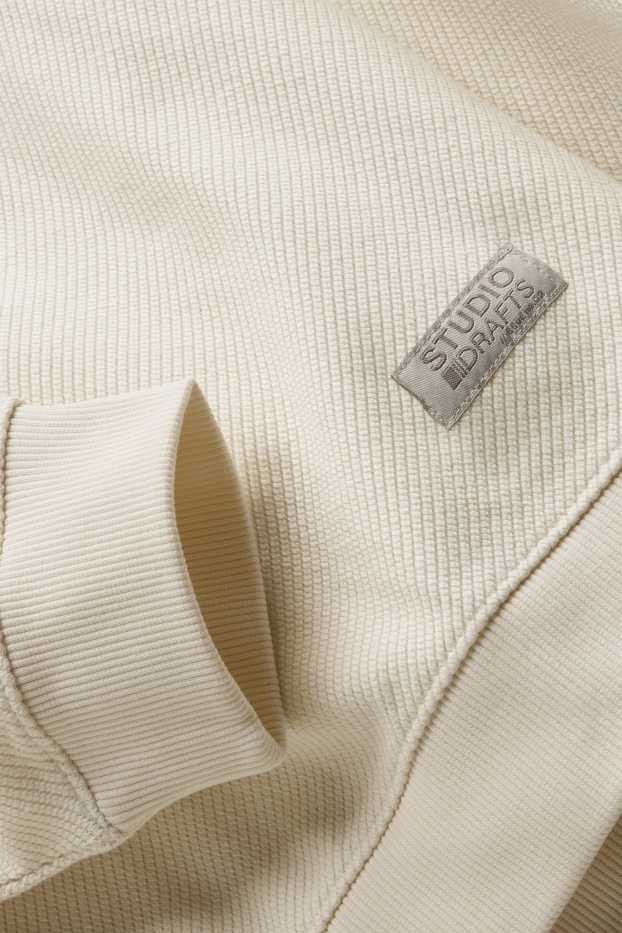 Herren - Sweatshirt - strukturiert - cremefarben
