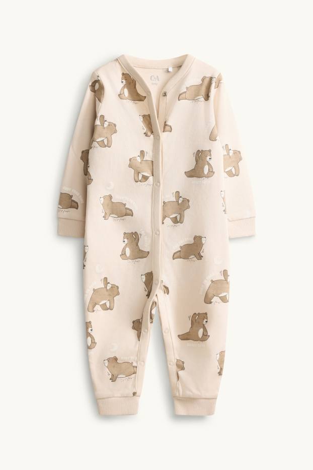 Neonati - Orsetto - pigiama neonati - beige