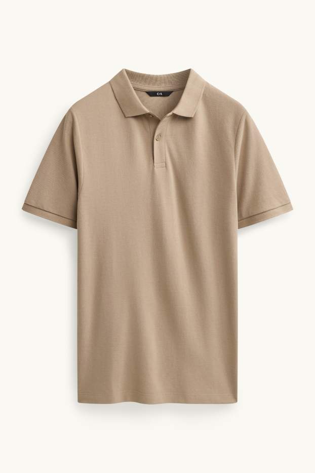 Heren - Poloshirt - regular fit - lichtbruin