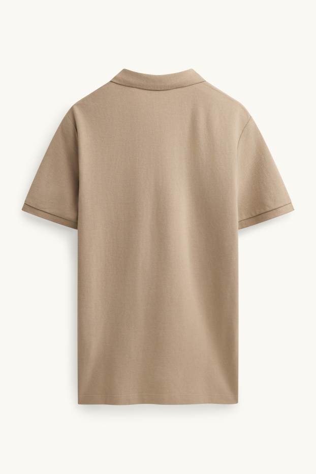 Heren - Poloshirt - regular fit - lichtbruin