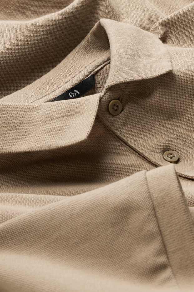 Heren - Poloshirt - regular fit - lichtbruin