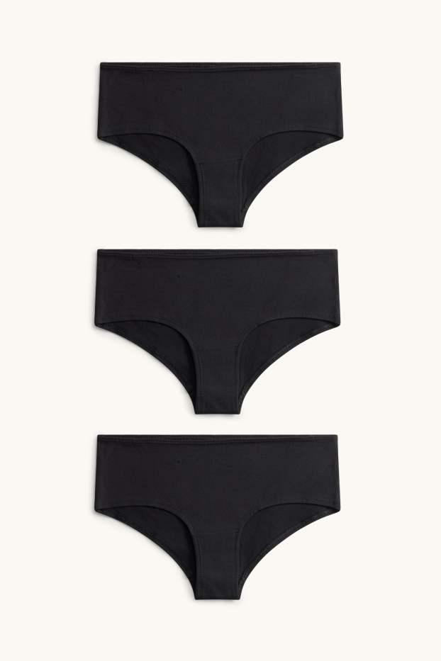 Damen - Multipack 3er - Hipster - schwarz