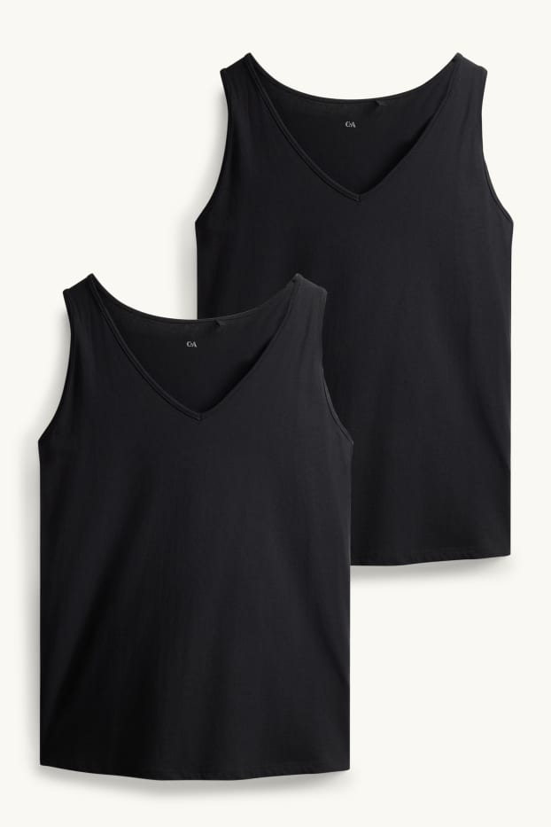 Damen - Multipack 2er - Top - schwarz
