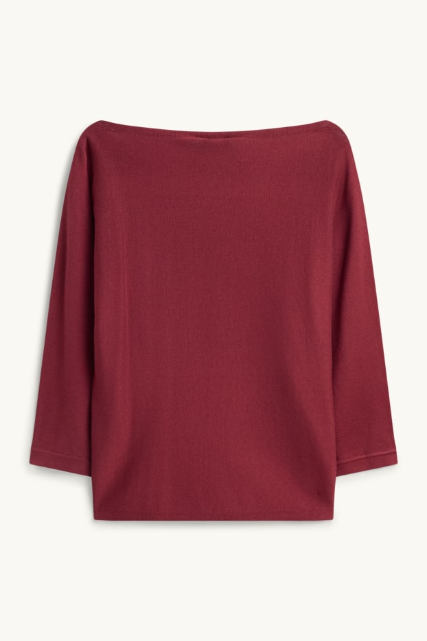 Damen - Feinstrick-Pullover - bordeaux