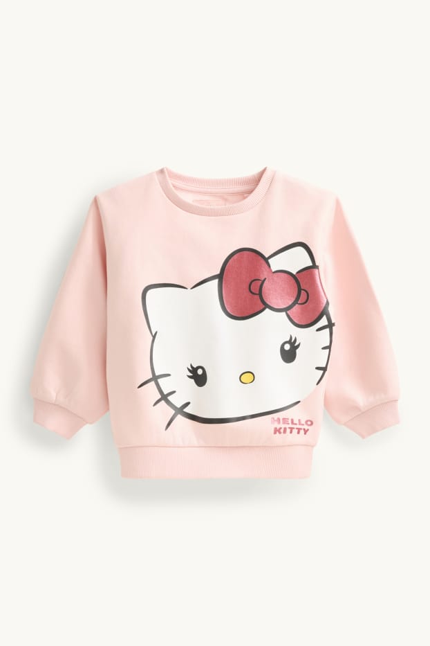 Copii - Fete - Hello Kitty - set - bluză de molton și fustă de blugi - 2 piese - roz