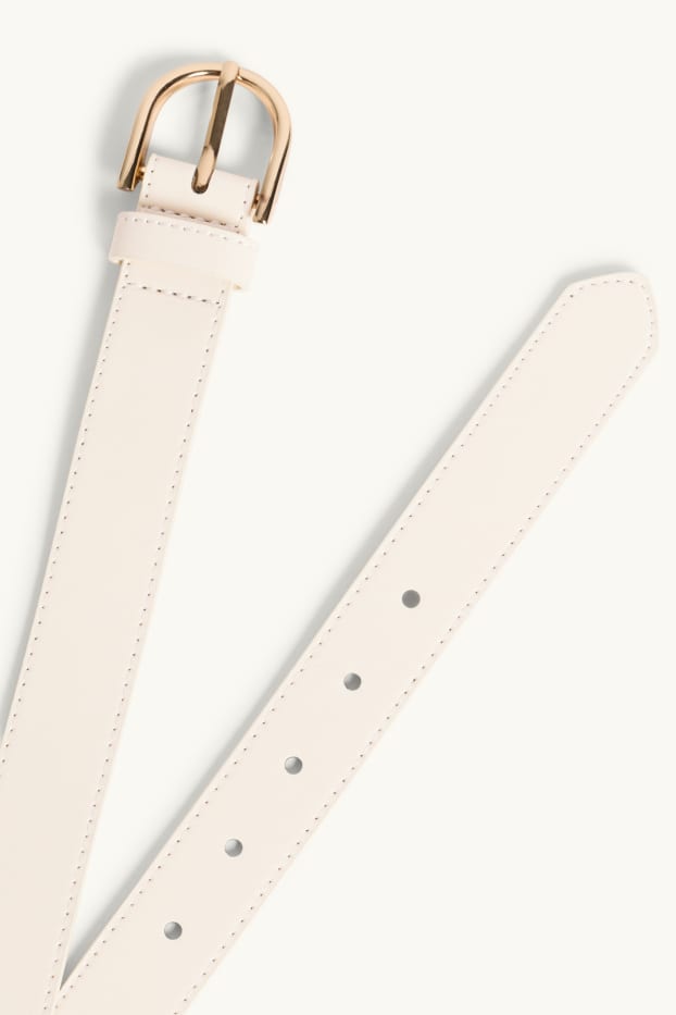 Femmes - Ceinture - matière synthétique - blanc crème