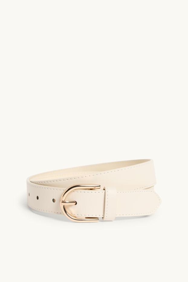 Femmes - Ceinture - matière synthétique - blanc crème