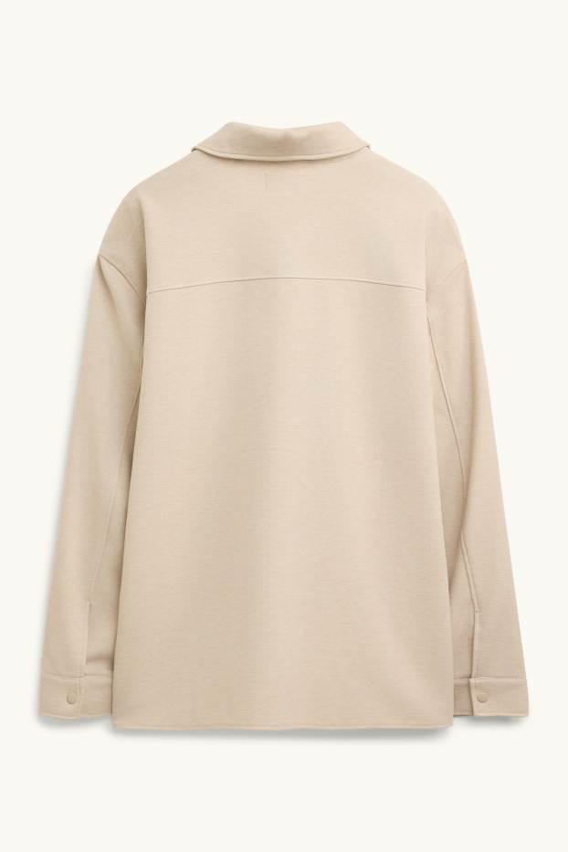 Men - Shirt - relaxed fit - kent collar - beige