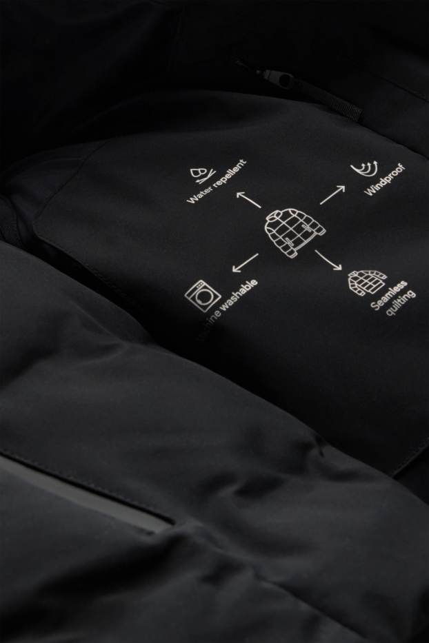 Uomo - Gilet tecnico trapuntato con cappuccio - idrorepellente - nero