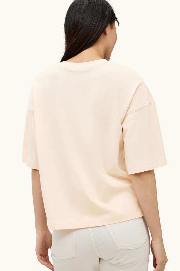 Damen - T-Shirt - Oversized - Glanz-Effekt - Vincent van Gogh - apricot