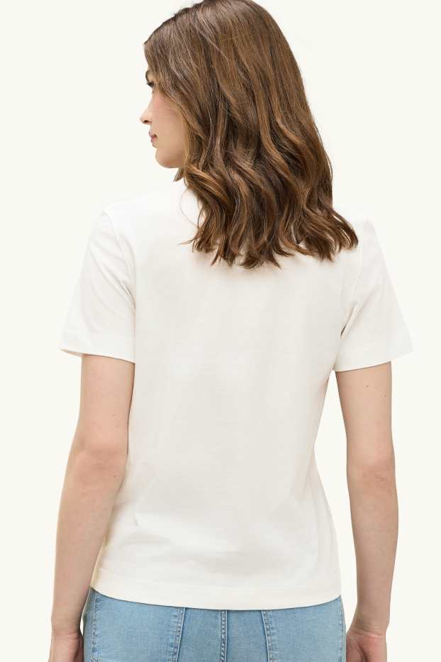Donna - T-shirt - regular fit - bianco crema