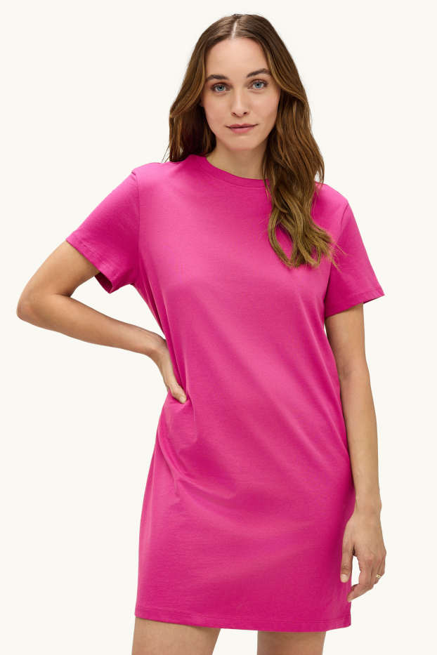 Damen - T-Shirt-Kleid - rosa