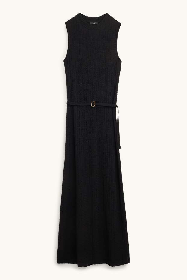 Femei - Rochie cu curea - straight fit - negru