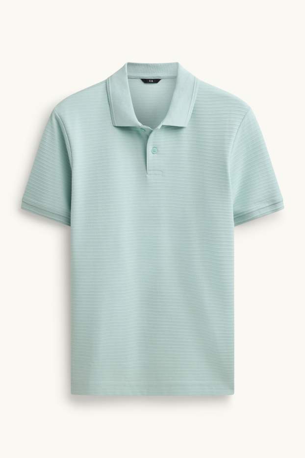 Herren - Poloshirt - Regular Fit - gerippt - türkis