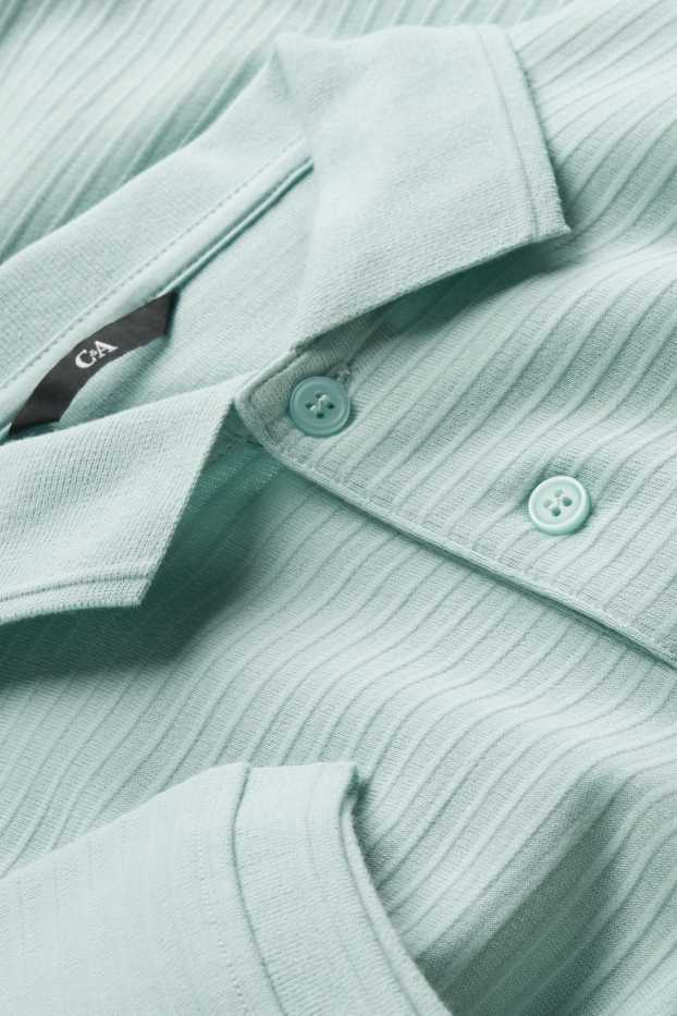 Herren - Poloshirt - Regular Fit - gerippt - türkis