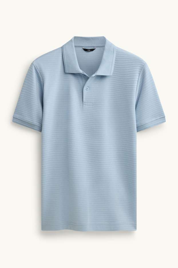 Herren - Poloshirt - Regular Fit - gerippt - blau