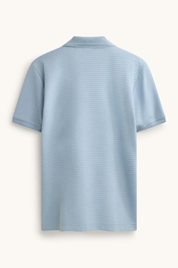 Herren - Poloshirt - Regular Fit - gerippt - blau