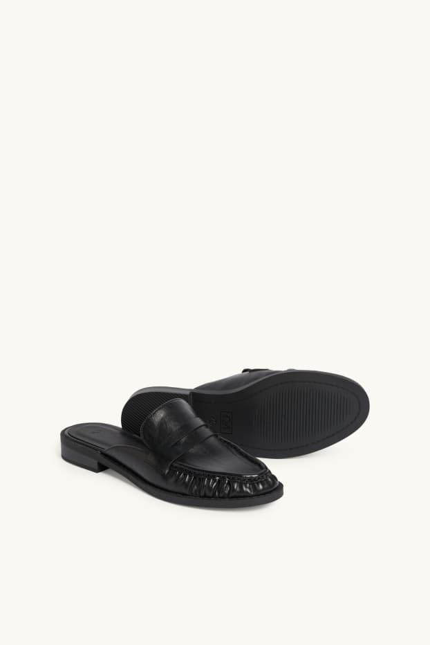 Women - Sandals - faux leather - black