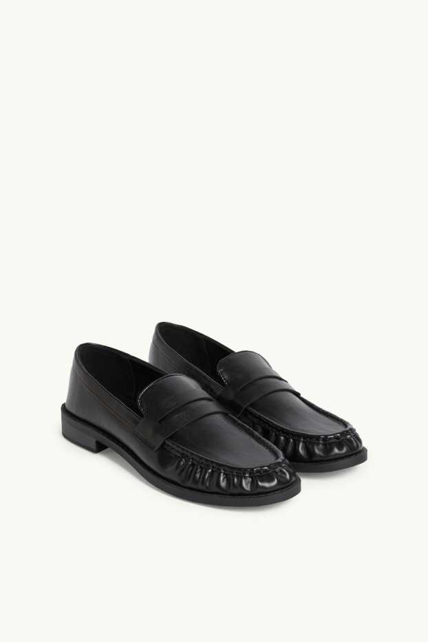 Women - Loafers - faux leather - black