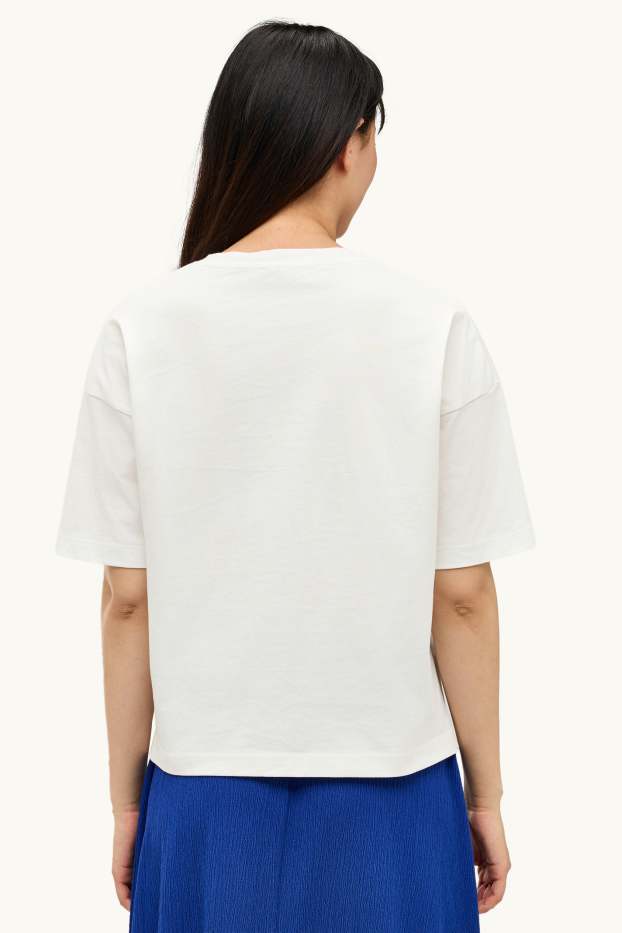 Damen - T-Shirt - Relaxed Fit - weiß