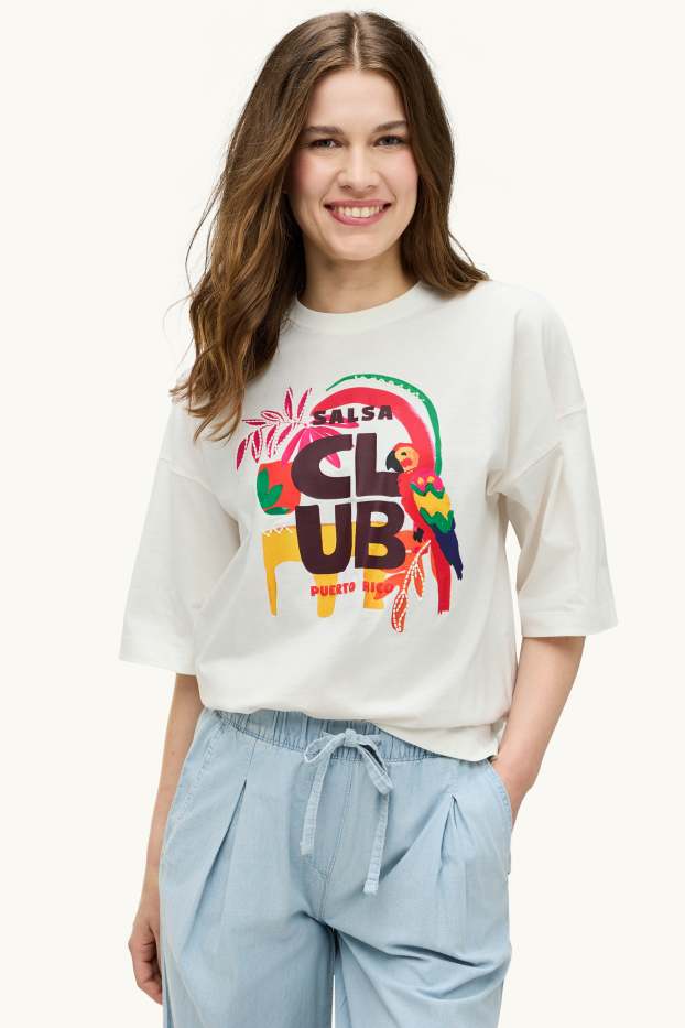 Donna - T-shirt - regular fit - bianco