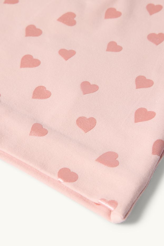 Kinder Mädchen - Herz - Mütze - Glanz-Effekt - rosa