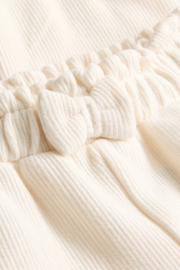 Neonate - Pantaloni sportivi per neonati - a coste - crema