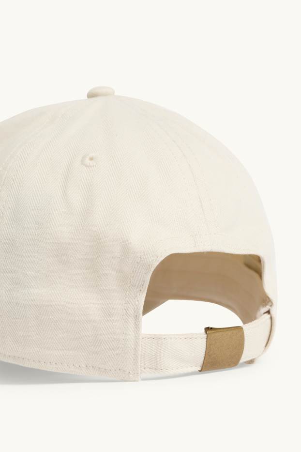 Uomo - Cappellino - tessuto tramato - crema