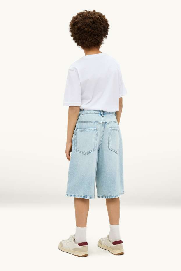 Children Boys - Denim Bermuda shorts - light blue