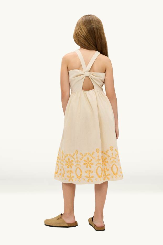 Kinder Mädchen - Kleid - orange