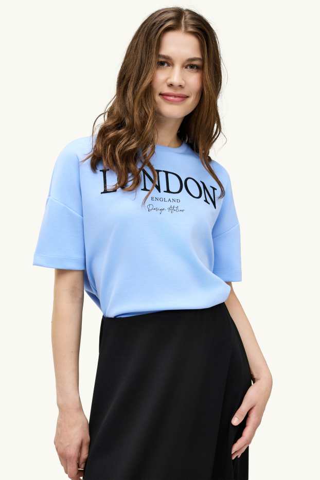 Damen - T-Shirt - Relaxed Fit - blau