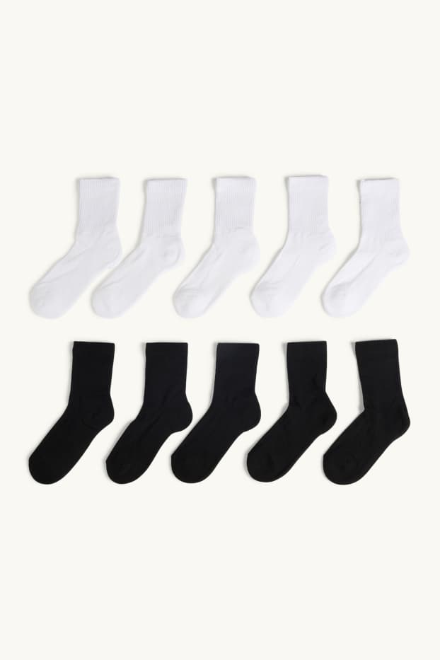 Enfants garçons - Lot de 10 paires - chaussettes - blanc / noir