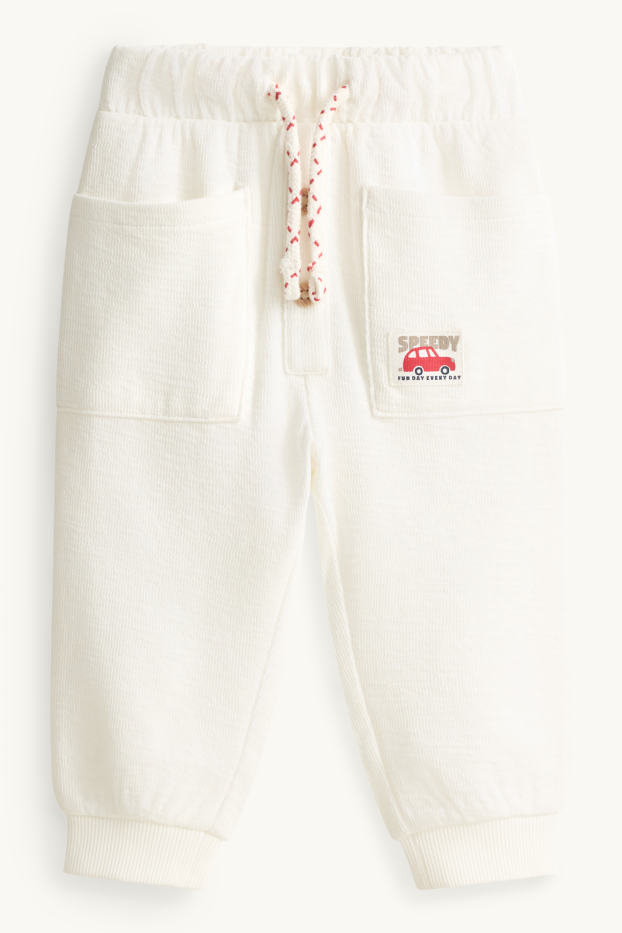 Bebeluși - băieți - Pantaloni de trening bebeluși - alb