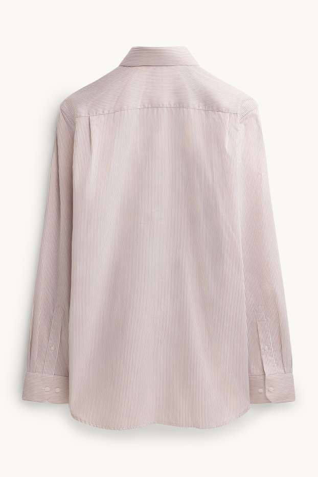 Herren - Businesshemd - Regular Fit - Kent - gestreift - beige