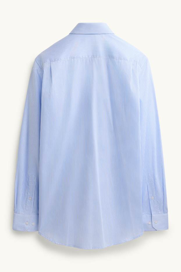 Herren - Businesshemd - Regular Fit - Kent - gestreift - blau / weiß